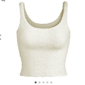 Skims cozy knit tank & shorts in bone